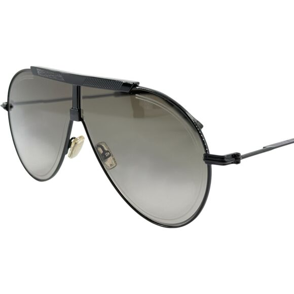 Jimmy Choo Eddy S Mens Metal Aviator Sunglass 0807 Black Gray Gradnt 66-04 Italy - Picture 2 of 6